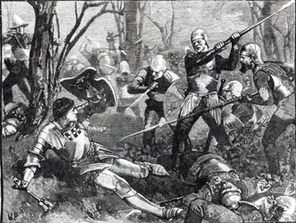 The Death of the King Maker i slaget ved Barnet, ca. 1880