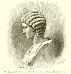 Kejserinde Julia Pia Domna. (Buste fundet i Rom. Vatikanet, Rotunda, nr. 554)