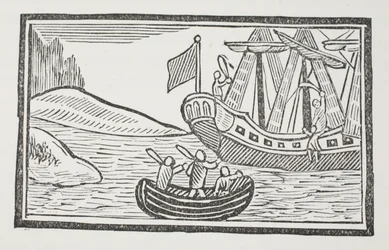 The Foreign Travels of Sir John Mandeville, illustration fra Chap-books of the Eighteenth Century af John Ashton, pub. 1882