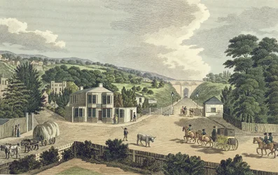 Highgate Archway fra Turnpike Gate ved Holloway
