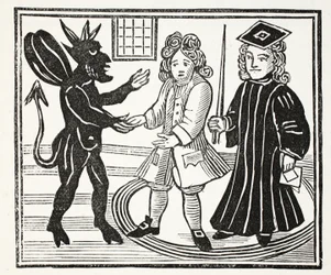 The History of Dr. John Faustus, illustration fra Chapter-books of the Eighteenth Century af John Ashton, pub. 1882