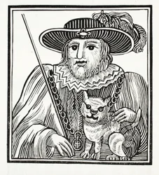 Historien om Sir Richard Whittington, tre gange overborgmester i London, illustration fra Chap-books of the Eighteenth Century af John Ashton, pub. 1882