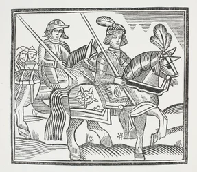 The History of the Life and Death of the Noble Knight Sir Bevis of Southampton, illustration fra Chap-books of the Eighteenth Century af John Ashton, pub. 1882