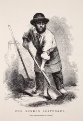 The London Scavenger, efter en daguerreotypi af Richard Beard, illustration fra London Labor og London Poor af Henry Mayhew, pub. 1862