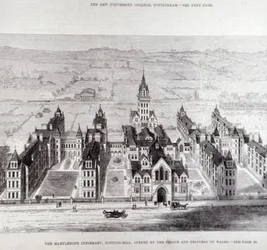 Marylebone Infirmary, Notting Hill, åbnet af prinsen og prinsessen af Wales, fra The Illustrated London News, 7. februar 1881