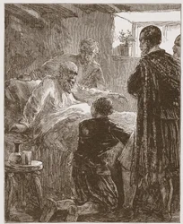 The Old Covenanters Last Sermon, illustration fra The History of Protestantism af James Aitken Wylie (1808-1890), pub. 1878