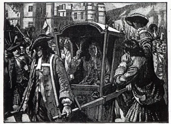 Folket i Edinburgh eskorterede hertugen af Hamilton til Holyrood Palace i 1706