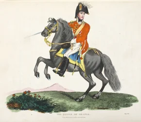 Prinsen af Orange, pub. af Richard Evans, engr Romney, illustration fra An Historical Account of the Battle of Waterloo af William Mudford, 1816