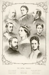 Dronning Victorias kongelige familie, fra »The National and Domestic History of England« af William Hickman Smith Aubrey (1858-1916), udgivet i London, ca. 1890