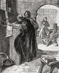 The Scriptorium of a Monastery, fra bogen The Church of England: A History for the People, udgivet ca. 1910