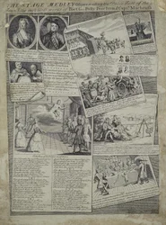 Scene-medleyen repræsenterer byens høflige smag og digteren G., Polly Peachums og kaptajn Macheaths mageløse fortjenester, ca. 1728
