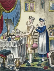 The Stays, plade 1 fra The Progress of the Toilet, c.1810