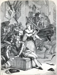 Mordet på Gustav III af Jacob Johan Anckarström ved et maskebal, Stockholm, Sverige, 1792