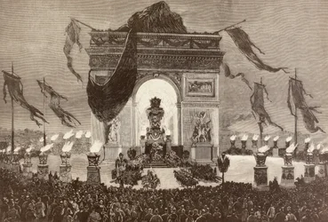 Den franske forfatter Victor Hugos kiste (litho)