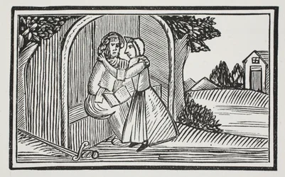 The death of Guy, illustration fra Chap-books of the Eighteenth Century af John Ashton, pub. 1882