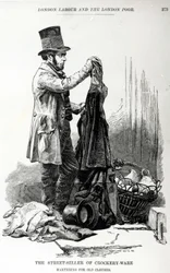 Gadesælgeren af service, der byttede gammelt tøj, ca. 1840