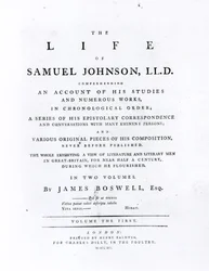 Titelside fra The Life of Samuel Johnson af James Boswell (1740-1795)