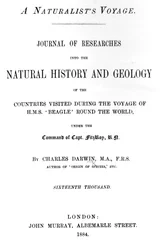 Titelblad til A Naturalists Voyage Around the World af Charles Darwin, udgave udgivet i 1884 (trykt papir)