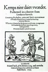 Titelblad til William Kemps Nine Days Wonder, udgivet i 1600