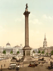 Trafalgar Square, London (håndfarvet foto)