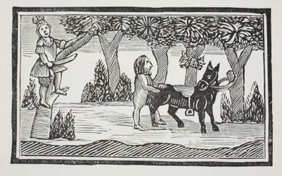 Valentine og Orson, illustration fra Chap-books of the Eighteenth Century af John Ashton, pub. 1882