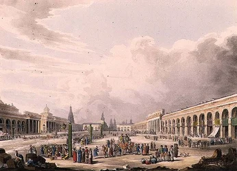 Udsigt over Den Store Plads med butikkerne i Moskva, plade 3 fra 