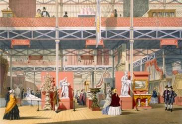Udsigt over Italien-delen af den store udstilling i 1851, fra Dickinsons Comprehensive Pictures
