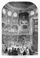 Udsigt over Royal Panopticon of Science and Art, ca. 1855 (litografi)