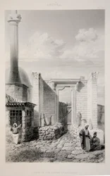 Udsigt over Augustus-templet, pub. 1863 litografi.