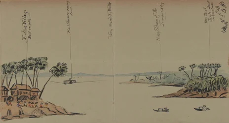 View on the River, 1886 (pen og blæk med wc på papir)