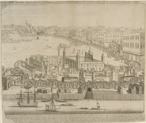 Vogne med skatte føres ind i Tower of London, 1744