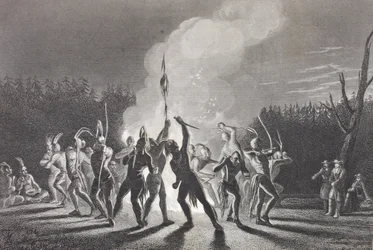 Washington og Fairfax ved en indisk krigsdans, 1748, fra 