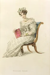 Brudekjole, modetallerken fra Ackermanns Repository of Arts