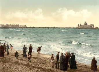 Western Pier, Morecambe (håndfarvet foto)