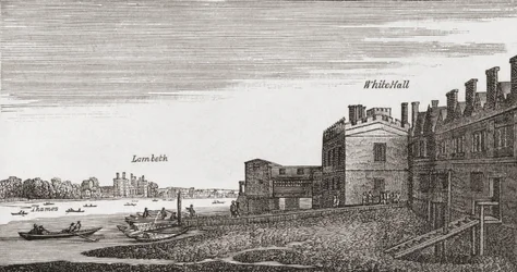 Whitehall, London, som det var i det 18. århundrede, fra 