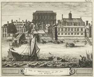 Whitehall, Westminster, London, Storbritannien (gravering)