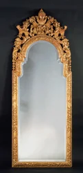 William og Mary moleglas (forgyldt gesso)