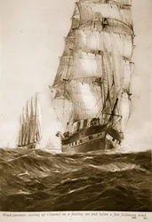 Vind-jammere kommer op af Kanalen på et strømmende hav og før en hurtig følgevind, 1914-19