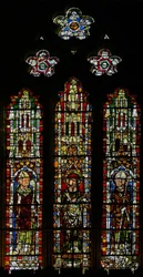 Vindue S3, der viser St. Brice, St. Ambrose og St. Wulstan(?)