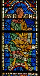 Vindue med en genealogisk figur: Semel