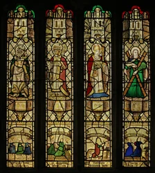 Vindue n2, der viser St. John, St. Gregory, St. Leonard og St. Andrew