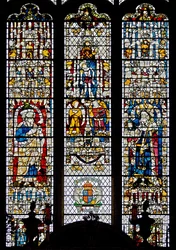 Vindue w12 viser Corpus Christi, Esajas og kong Edwin