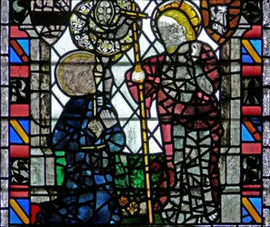 Vindue w4, der viser en opstandelsesscene: tilsynekomsten for St. Peter