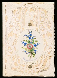 With My Kind Love, Valentine-kort, ca. 1858 (farve litho på papir)