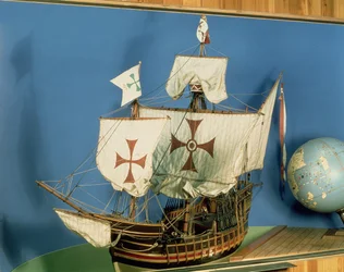 1:20 rigget model af Santa Maria (træ) (se også 260972)