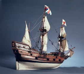 1:60 model af Mayflower fra 1620 (træ) (se også 260975)