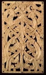 Engelsk knoglerelief, ca.1125-50: Tidligere indbinding af trykt bibel, 1552
