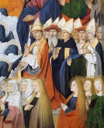 Helgener og biskopper, detalje fra Jomfruens kroning