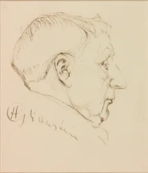 Portræt af George Horton (blæk på papir (klistret på kort))