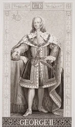 George II (1683-1760) fra `Illustrationer af engelsk og skotsk historie